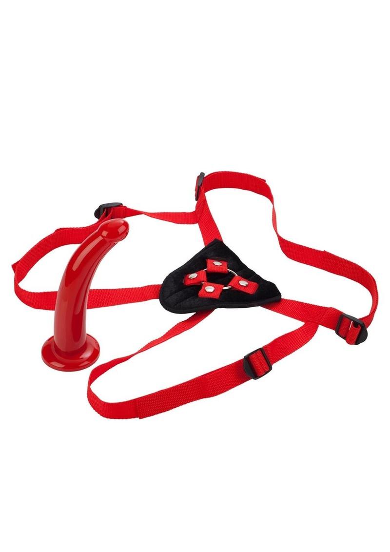 Red Rider Adjustable Strap-On with Dildo 7in