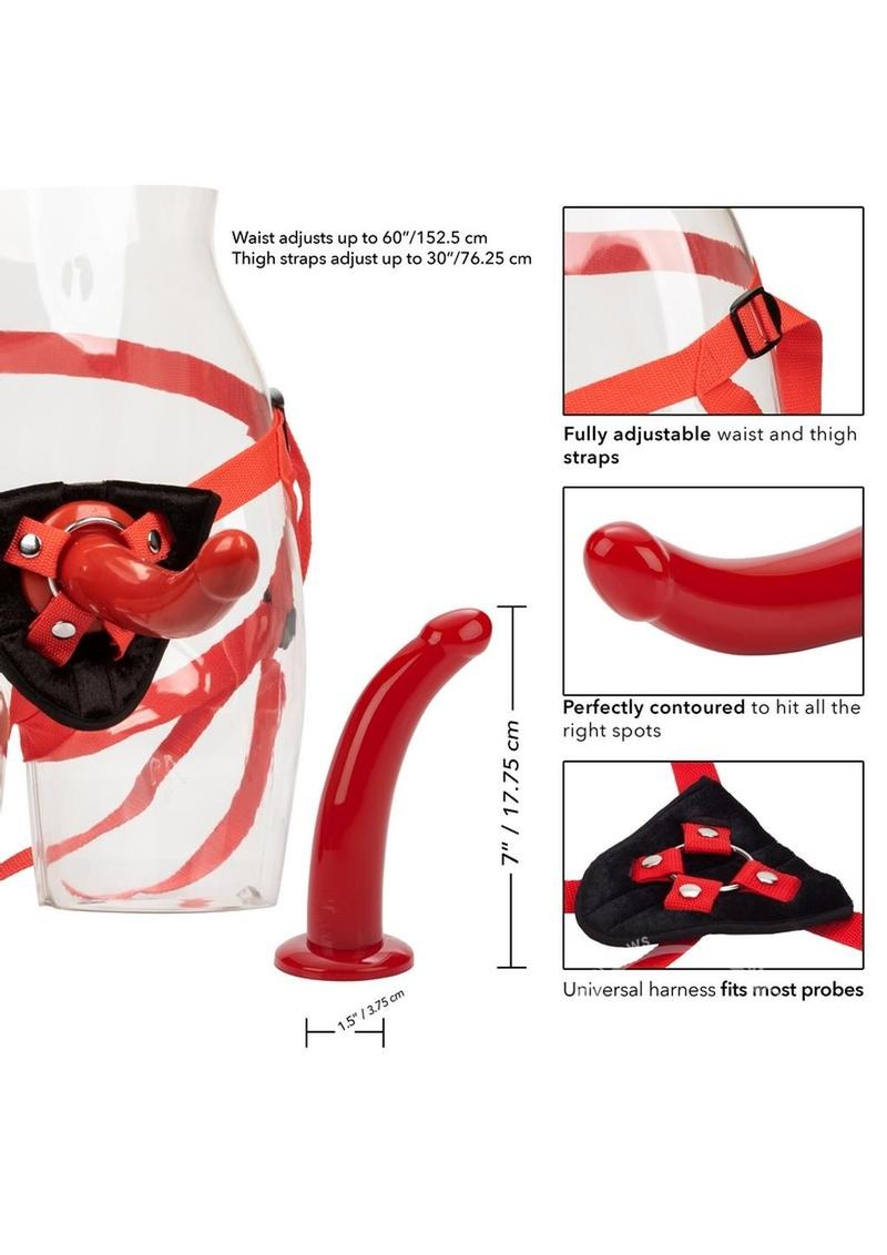 Red Rider Adjustable Strap-On with Dildo 7in