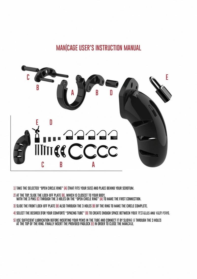 Man Cage Model 02 Male Chastity with Lock 3.5in