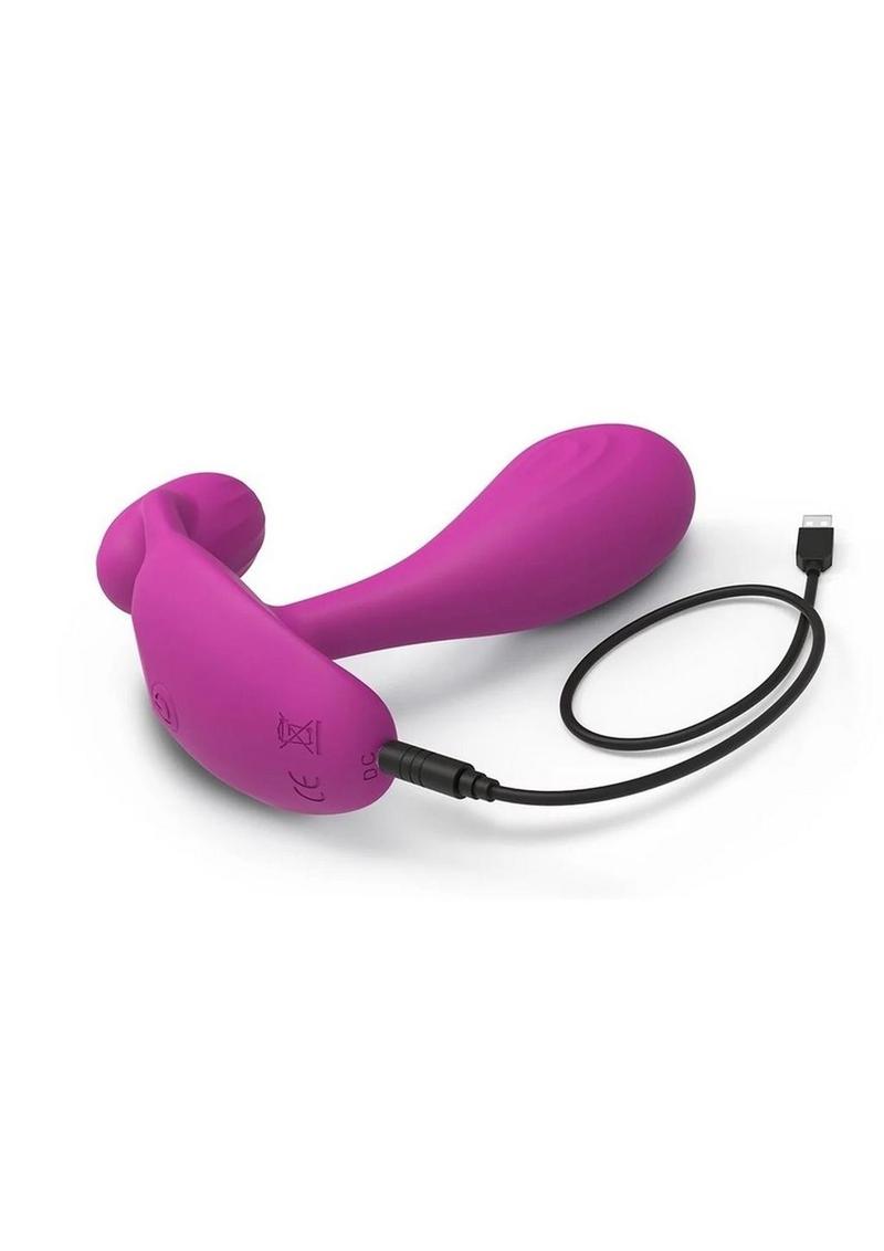 Witty Rechargeable Vibrator with Clitoral Stimulator