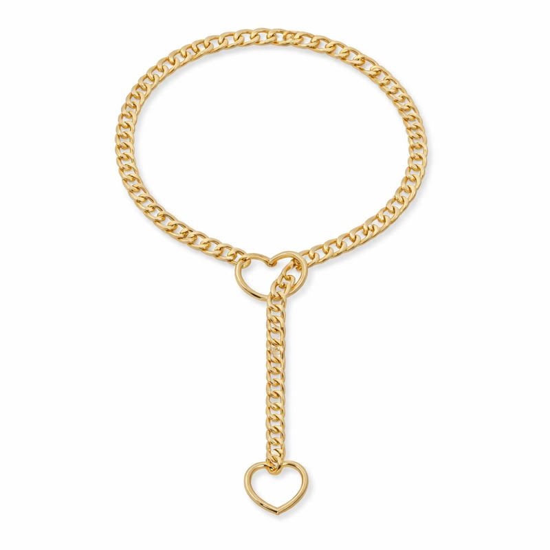 Golden Heart Chain Collar – Gold