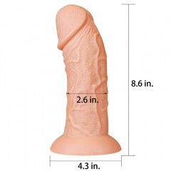 Lovetoy 8.5-Inch Realistic Curved Dildo with Suction Base