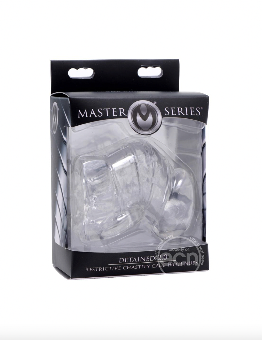 Master Series Detained 2.0 Restrictive Chastity Cage with Nubs
