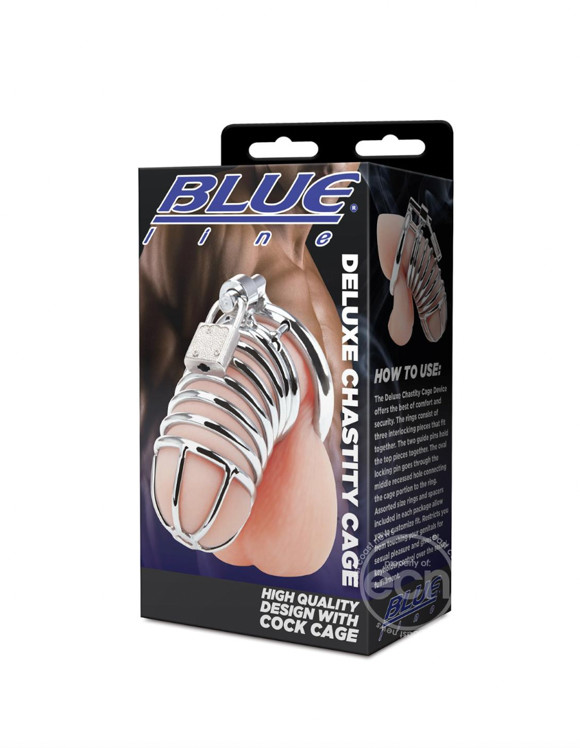 Blue Line Deluxe Chastity Cage