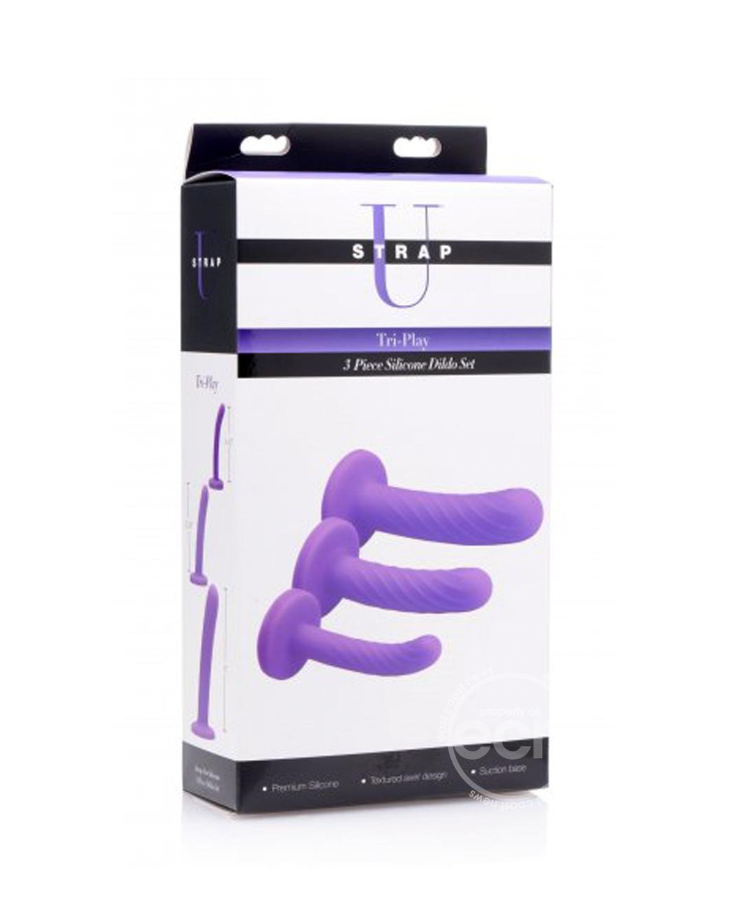 Strap U Tri-Play 3 Piece Silicone Dildo Set