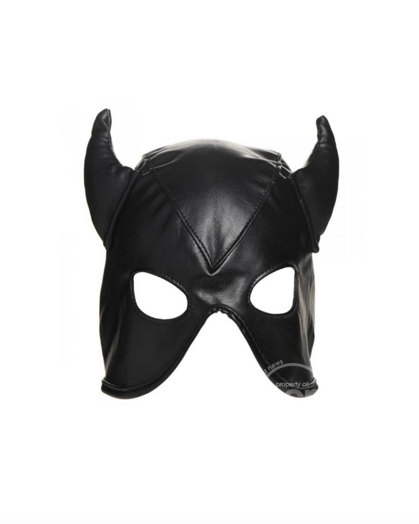 Master Series Dungeon Demon Bondage Hood with Horns