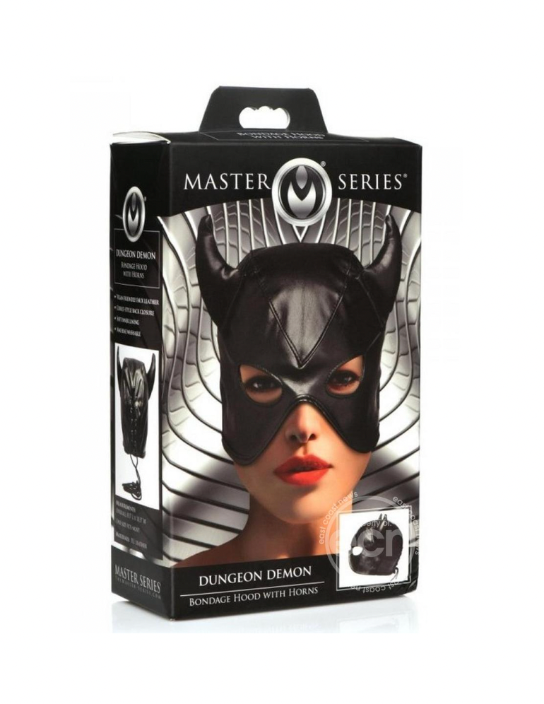 Master Series Dungeon Demon Bondage Hood with Horns