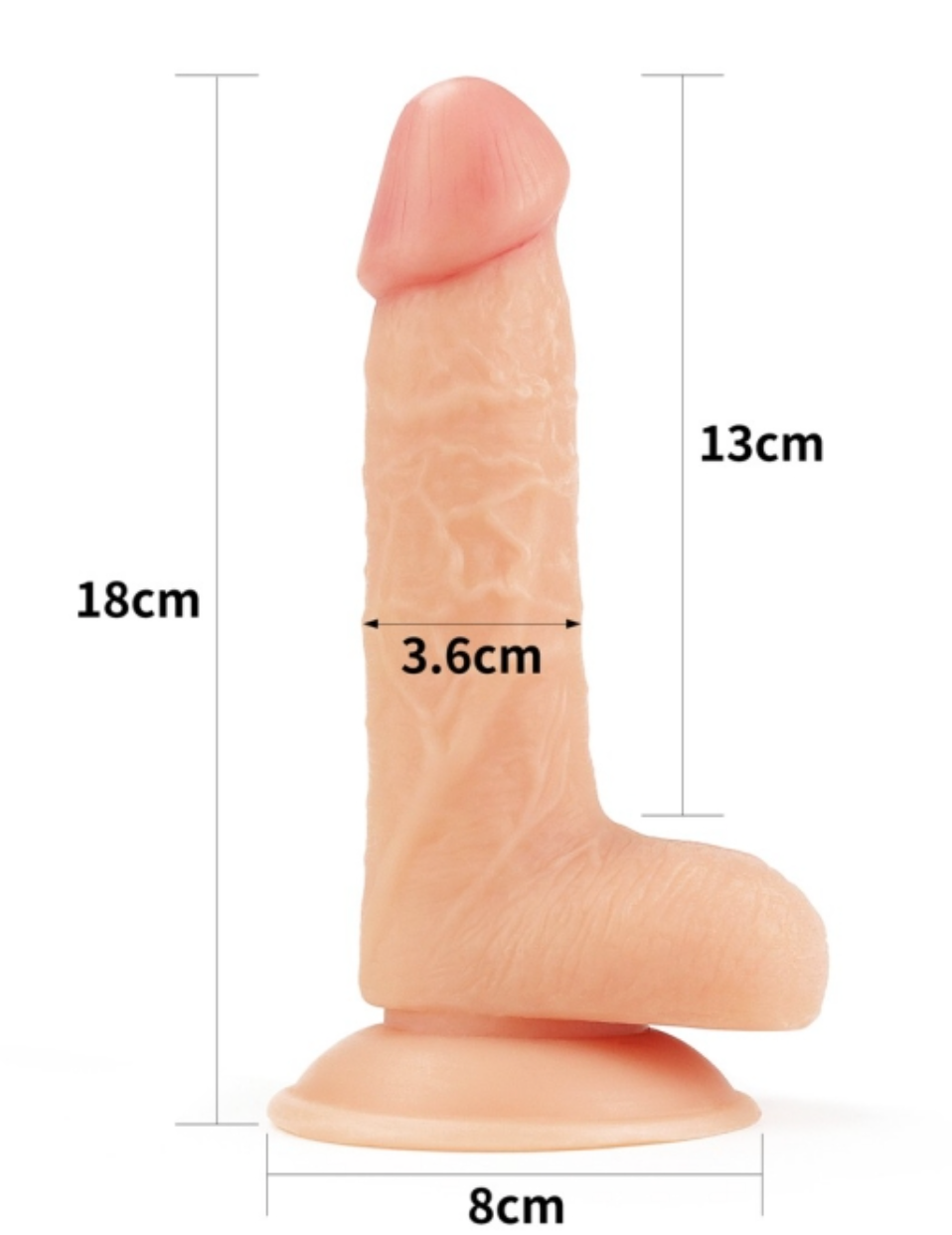 The Ultra Soft Dude 7" Realistic TPE Dildo with Suction Cup – Flesh