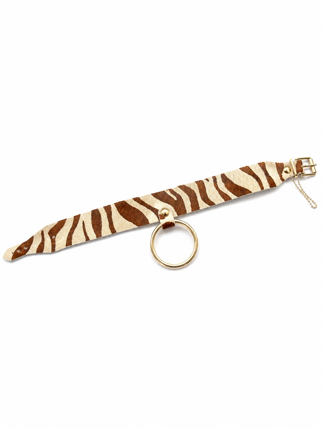 Wild Side O-Ring Collar – Zebra & Gold