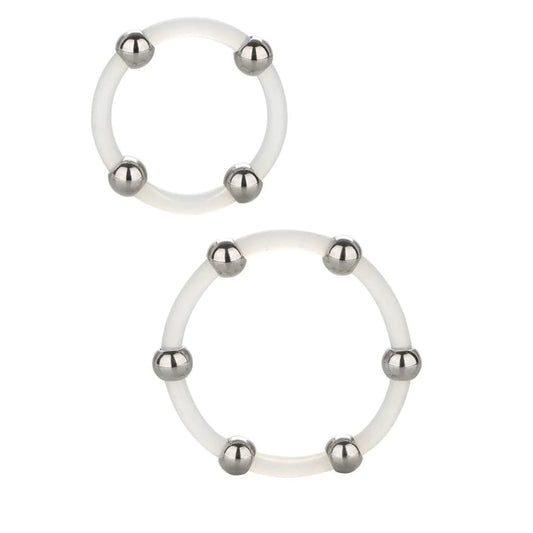 Steel Beaded Silicone Ring Set