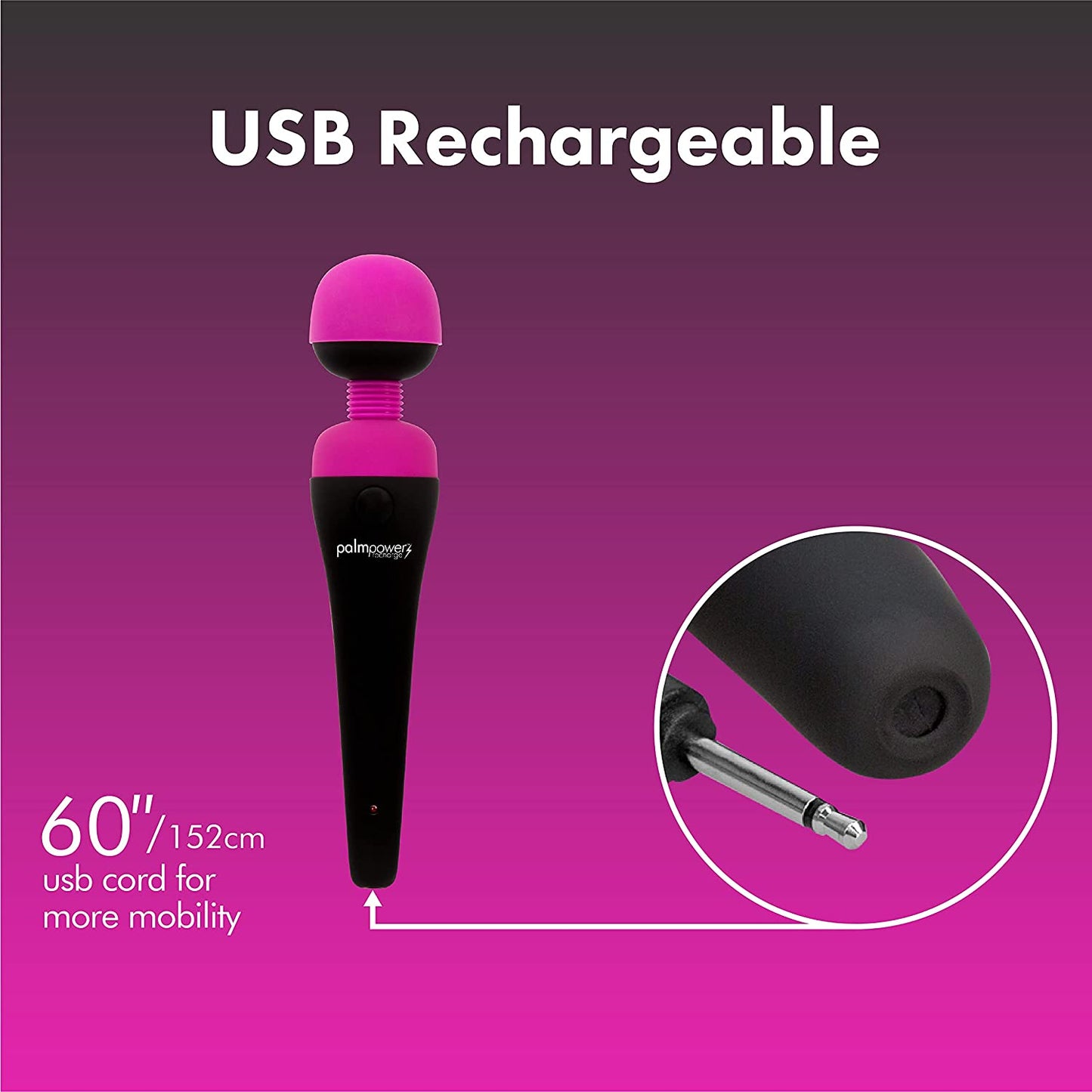 PalmPower Recharge Personal Wand Massager