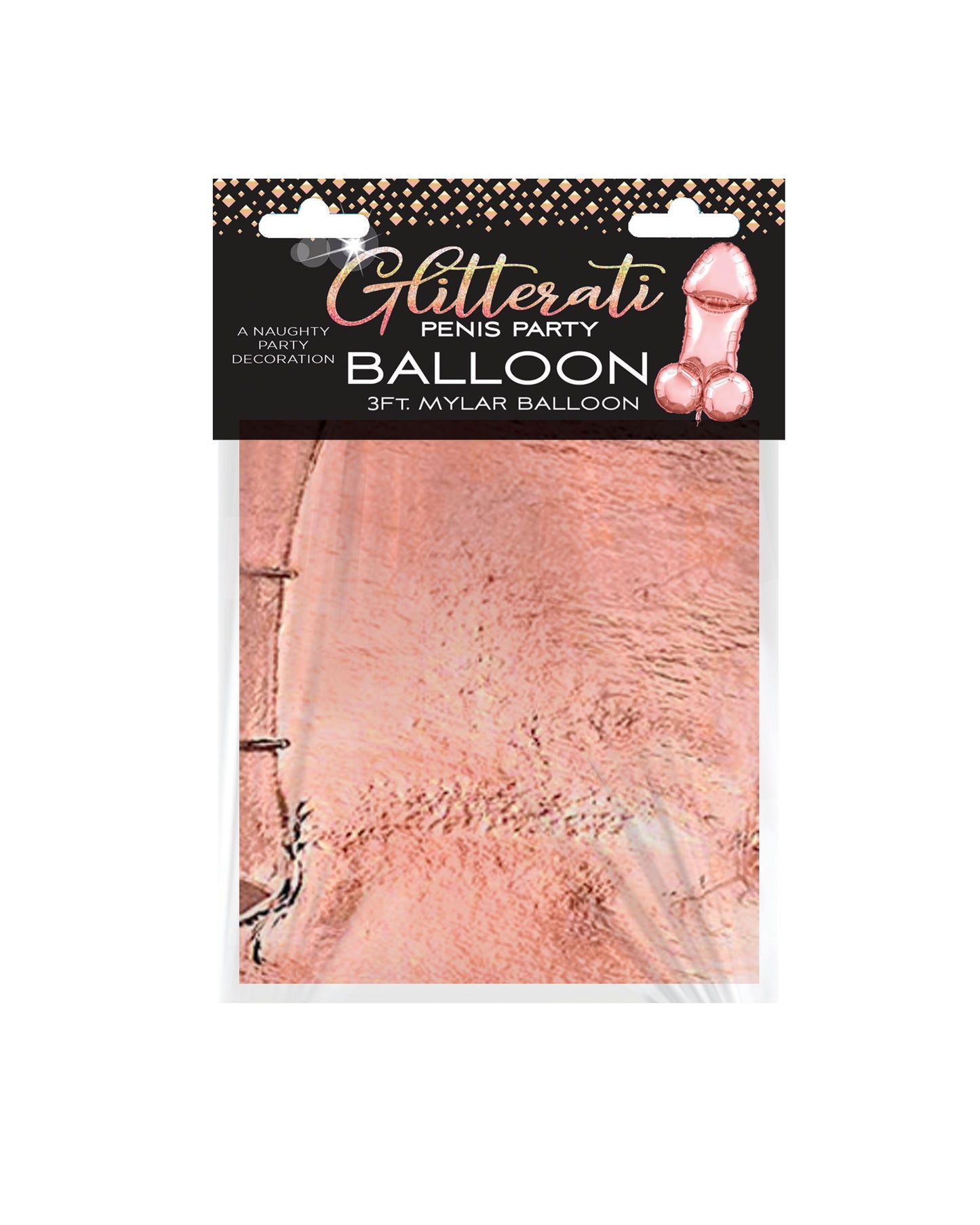 Glitterati 3' Gold Penis Mylar Balloon