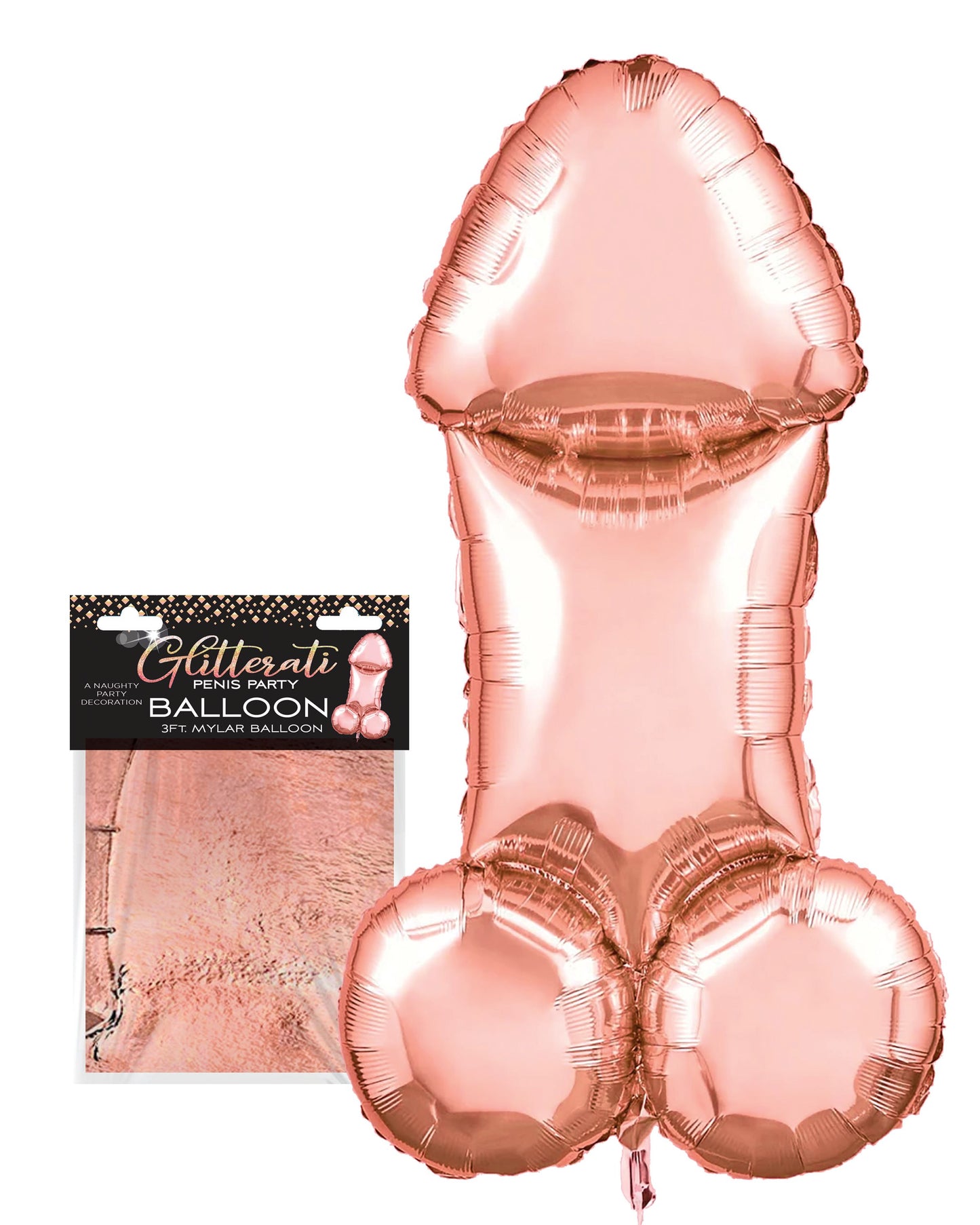 Glitterati 3' Gold Penis Mylar Balloon