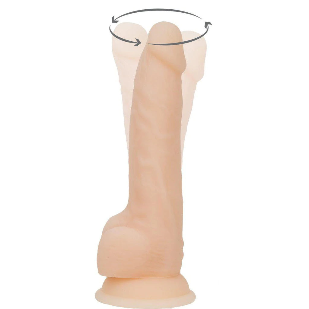 Naked Addiction 8" Rotating & Vibrating Dong- Caramel