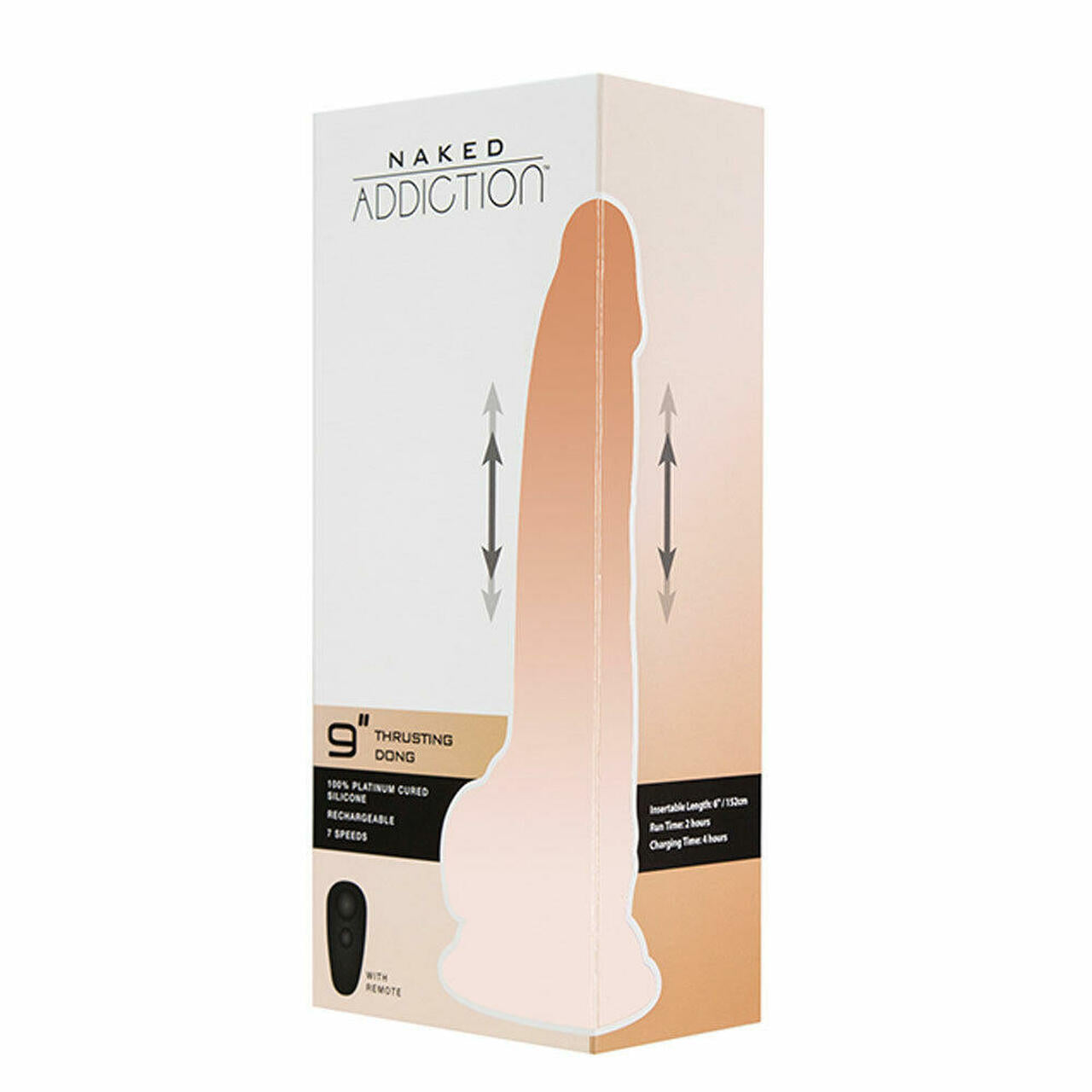 Naked Addiction 9" Thrusting Dong- Vanilla