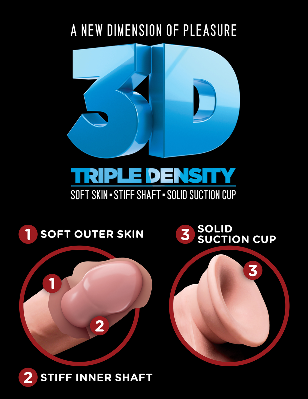 King Cock 3D Triple Density Cock with Balls 7.5"