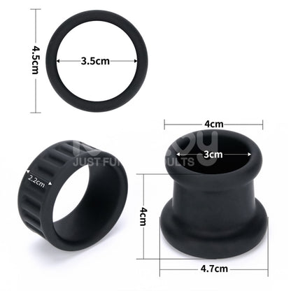 Pinnacle Pro Twin Grip Silicone Cock Ring & Stretcher – Black