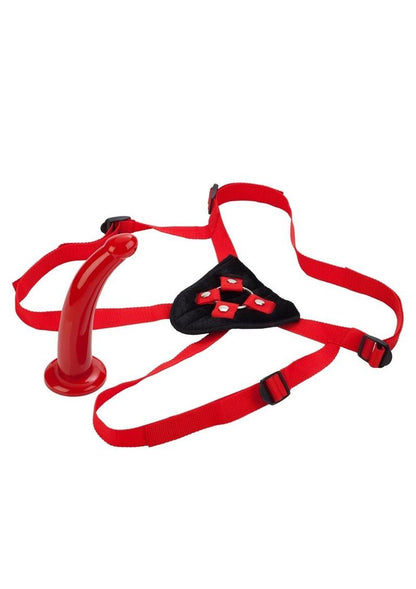 Red Rider Adjustable Strap-On with Dildo 7in