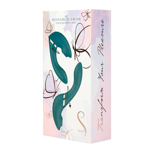 Monarch Swan Transforming Wand & Triple-Stimulation Vibrator – Teal