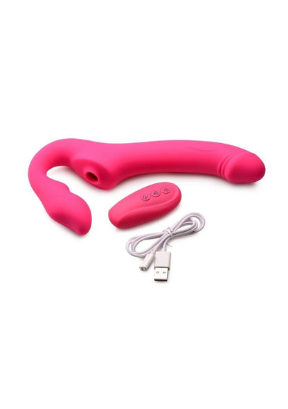 Strap U Licking Vibrating Strapless Strap-On with Remote Control