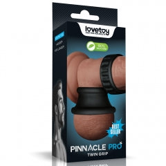 Pinnacle Pro Twin Grip Silicone Cock Ring & Stretcher – Black