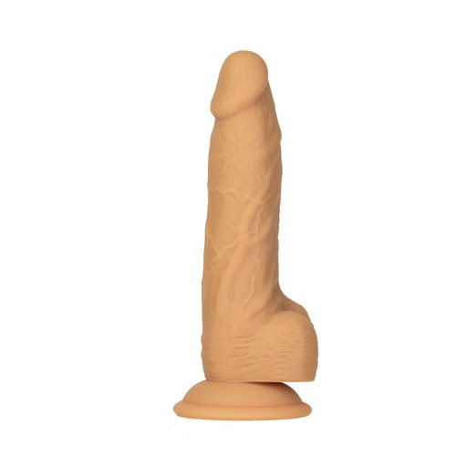 Naked Addiction 8" Rotating & Vibrating Dong- Caramel