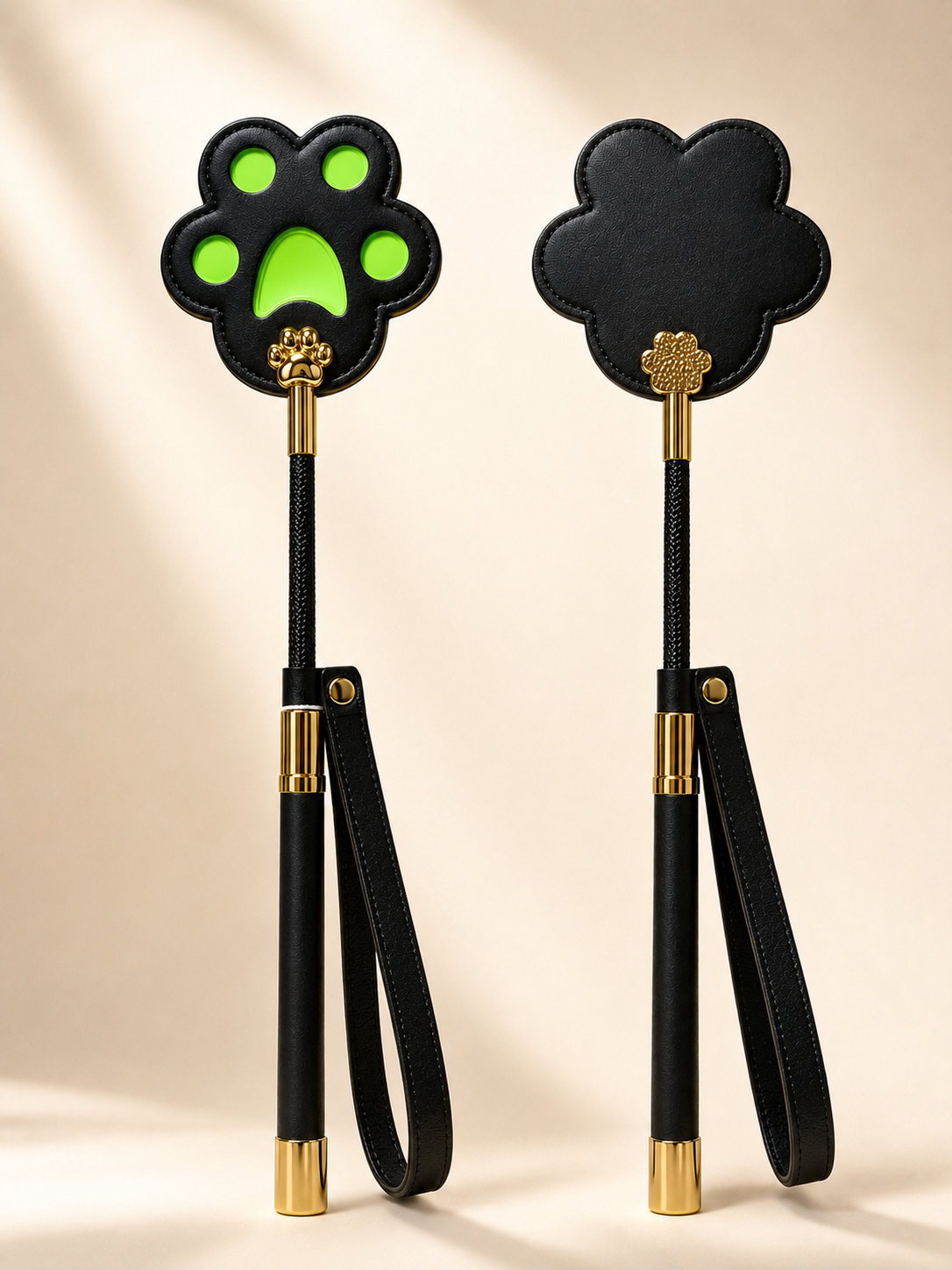 Playful Paw Impact Paddle – Black, Neon Green & Gold
