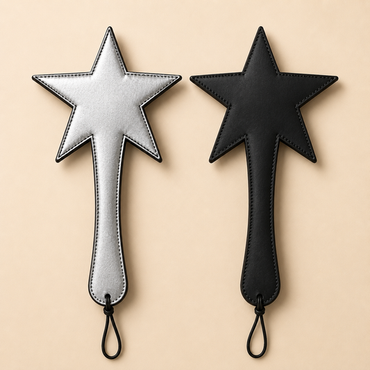 Silver Star Double-Sided Spanking Paddle – Silver & Black