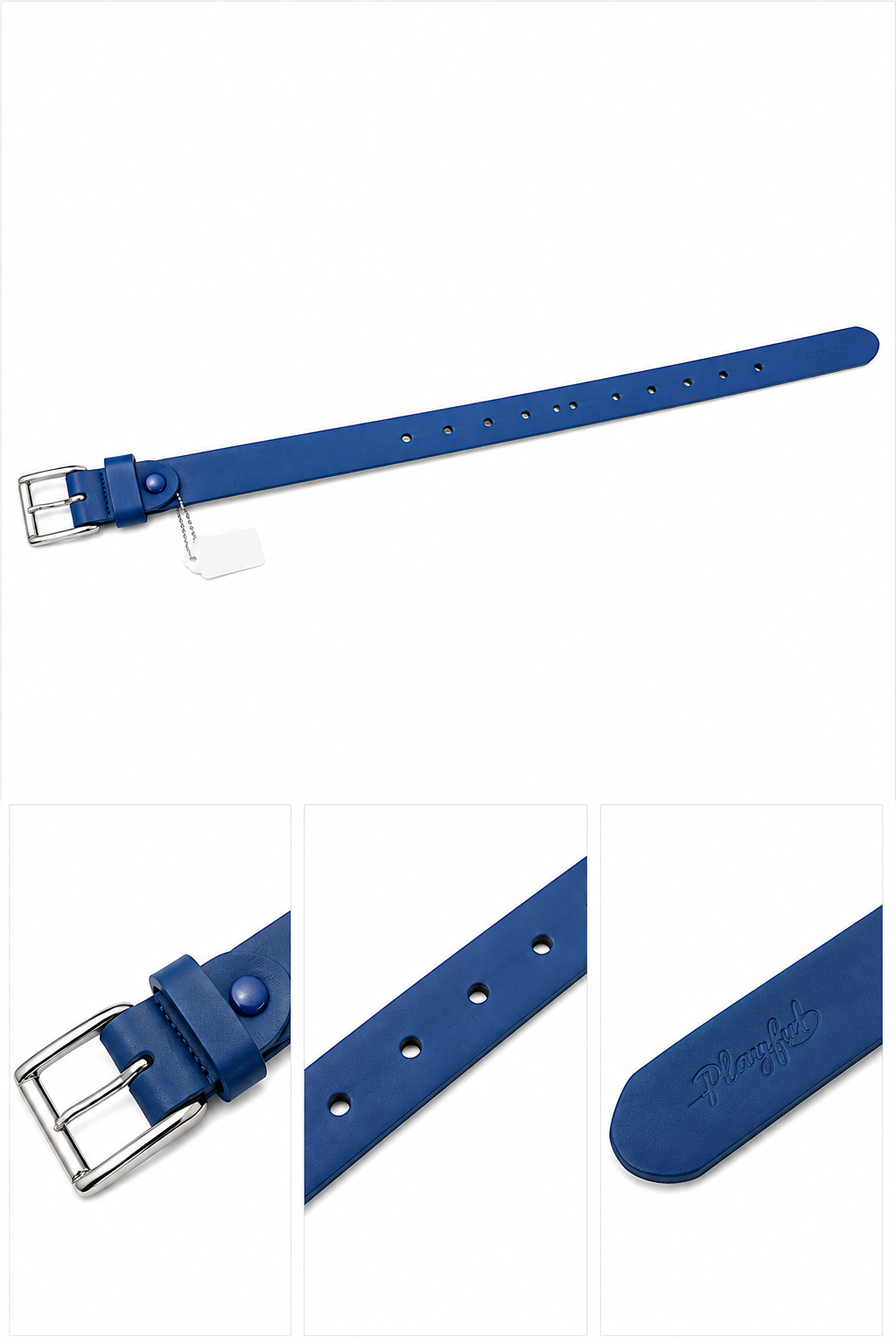 Classic Blue Adjustable Collar – Blue & Silver