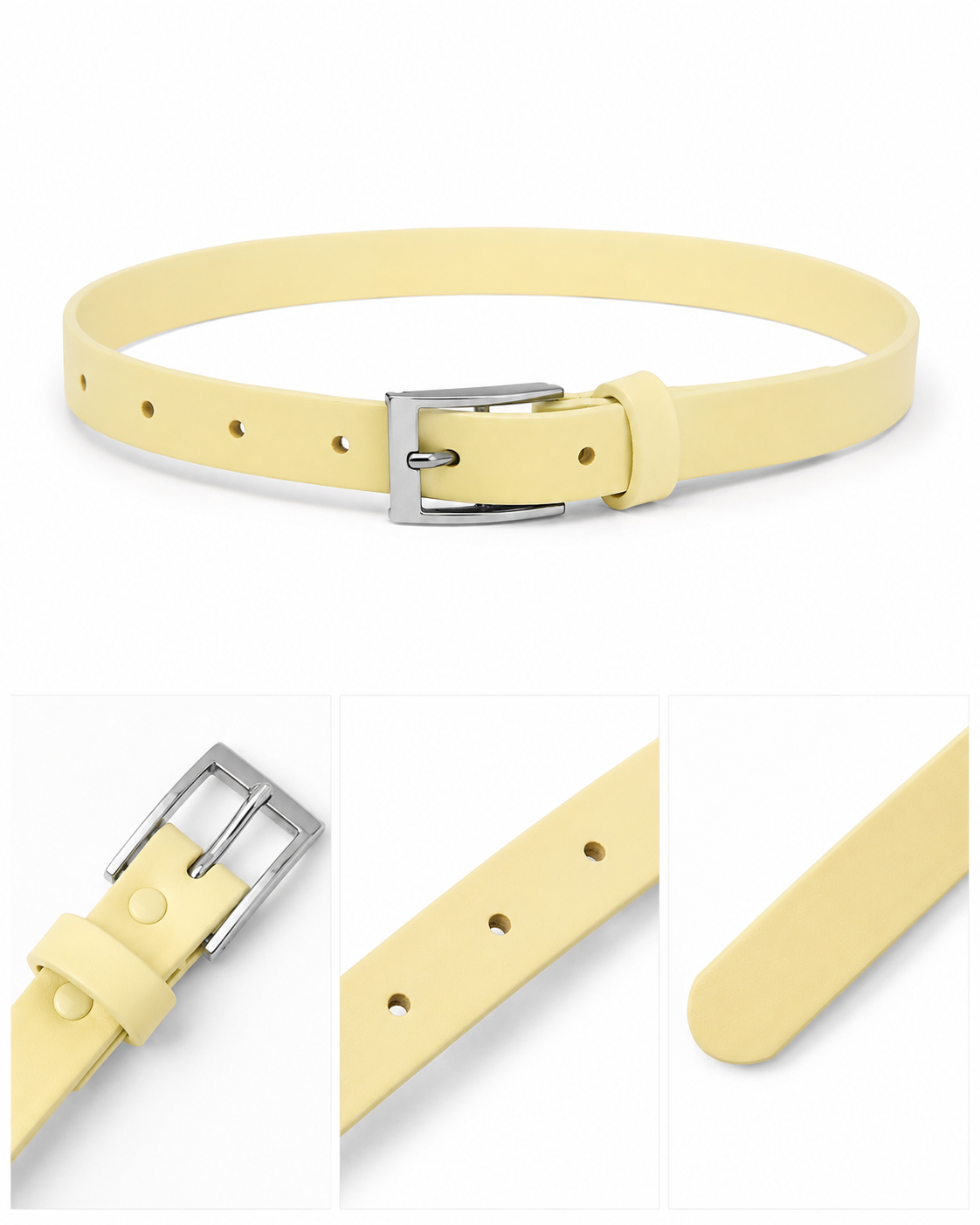 Buttercream Adjustable Collar – Soft Yellow & Silver