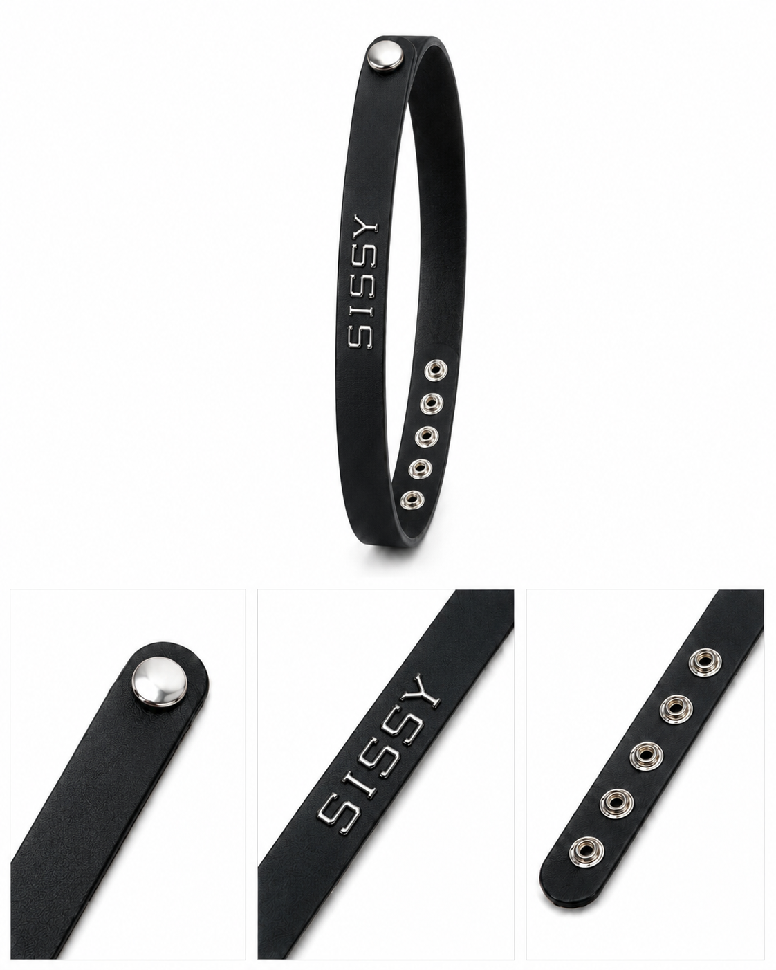 Sissy Statement Collar – Black & Silver