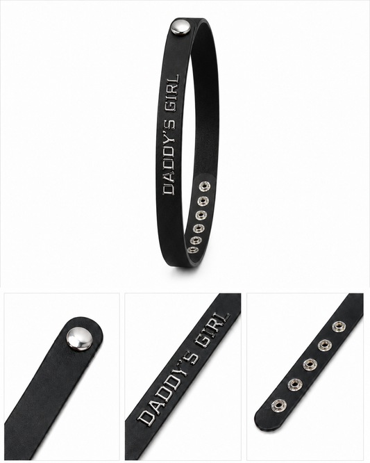 Daddy’s Girl Statement Collar – Black & Silver