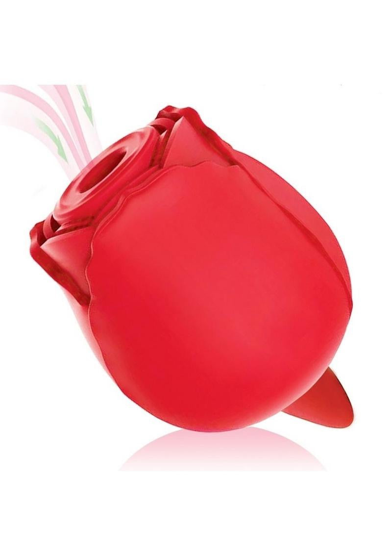 Wild Rose Rechargeable Rose Clitoral Stimulator with Suction & Tongue – Red