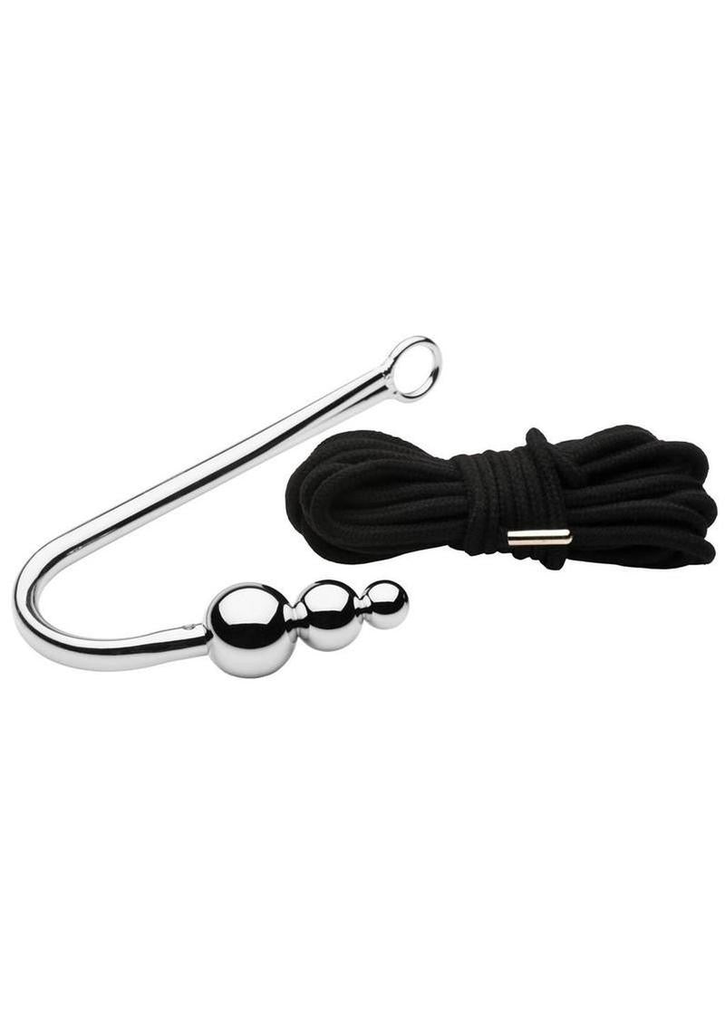 Master Series Roped Beaded Stainless Steel Anal Hook