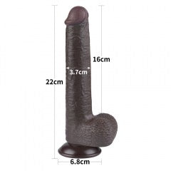 Lovetoy Sliding Skin 9-Inch Dual-Layer Dildo with Suction Base – Black