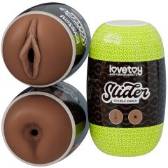 Lovetoy Slider Double-Ended Vagina & Anal Stroker – Brown
