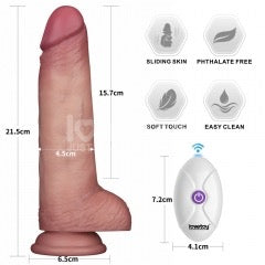 Lovetoy Sliding Skin Pro II 8.5-Inch Vibrating Silicone Dildo with Remote