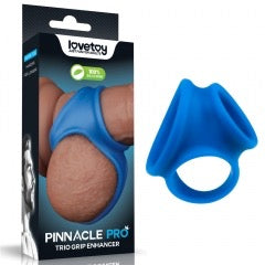 Lovetoy Pinnacle Pro Trio Silicone Grip Enhancer Ring – Blue