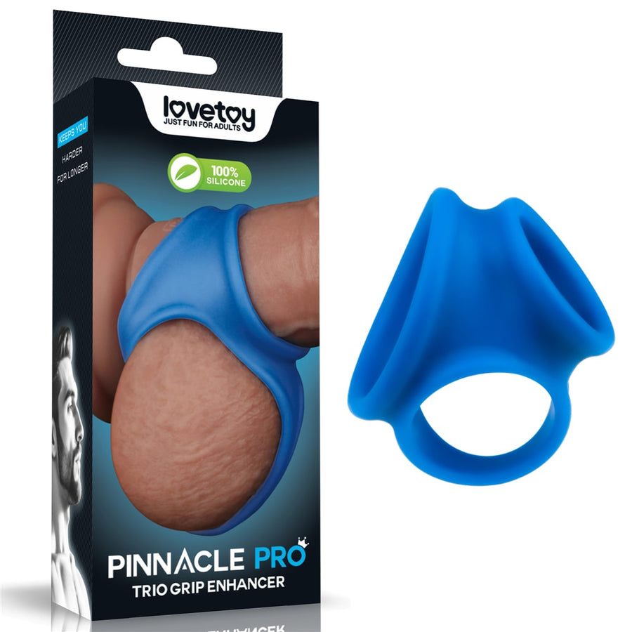 Lovetoy Pinnacle Pro Trio Silicone Grip Enhancer Ring – Blue