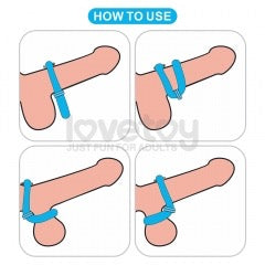 Lovetoy Pinnacle Pro Anyfit Plus Adjustable Silicone Cock Ring & Ball Stretcher – Blue