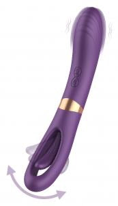 Trixie Rechargeable Dual-Function Flicking Vibrator – Purple