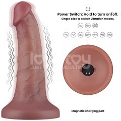 Lovetoy 6-Inch Dual-Density Vibrating Dildo with Suction Base
