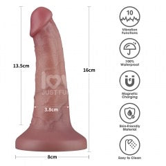 Lovetoy 6-Inch Dual-Density Vibrating Dildo with Suction Base