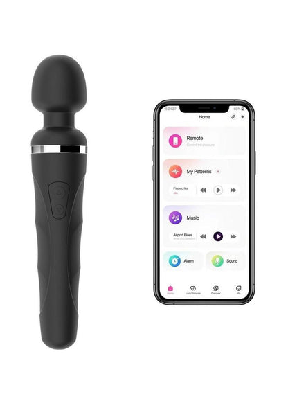 Lovense Domi 2 App-Controlled Rechargeable Wand Vibrator – Black