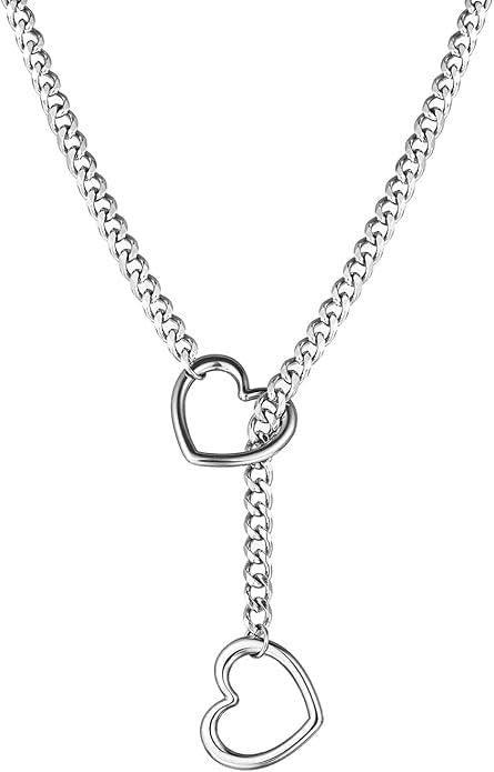Silver Heart Chain Collar – Silver