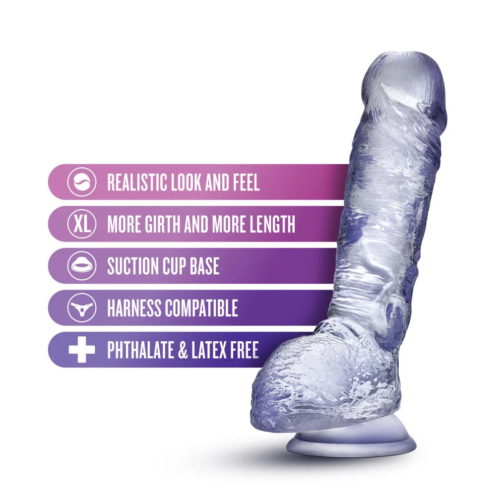 B Yours Plus Hearty N Hefty 9″ Long Dildo – Clear Silicone | Blush