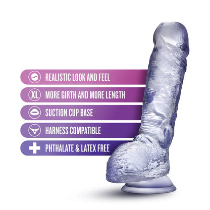 B Yours Plus Hearty N Hefty 9″ Long Dildo – Clear Silicone | Blush