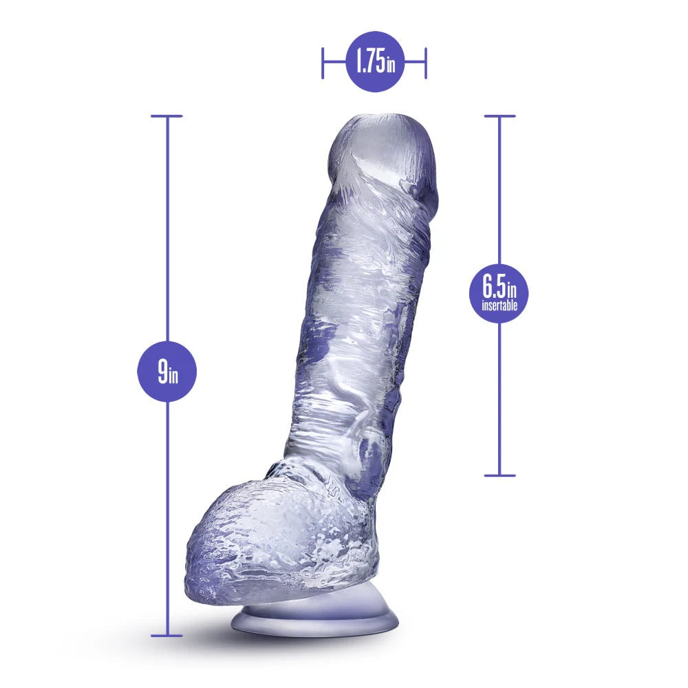 B Yours Plus Hearty N Hefty 9″ Long Dildo – Clear Silicone | Blush