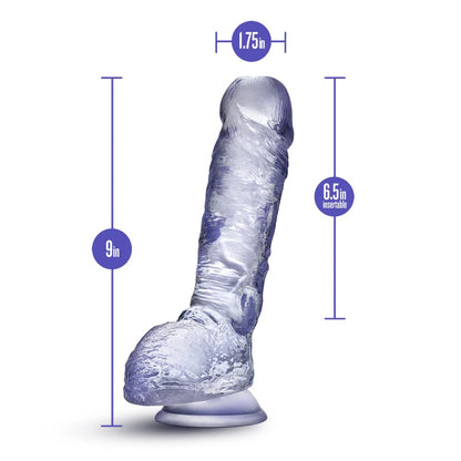 B Yours Plus Hearty N Hefty 9″ Long Dildo – Clear Silicone | Blush