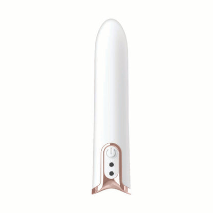 Gold Glam Bullet Vibrator – White | Sleek Compact Pleasure